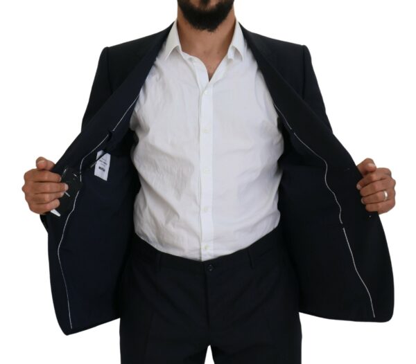 Dolce & Gabbana Elegant Blue Martini Wool-Silk Blend Suit - Image 6