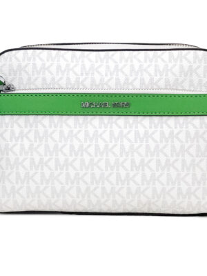Michael Kors Cooper Small Bright White Palm Signature PVC Utility Crossbody Bag