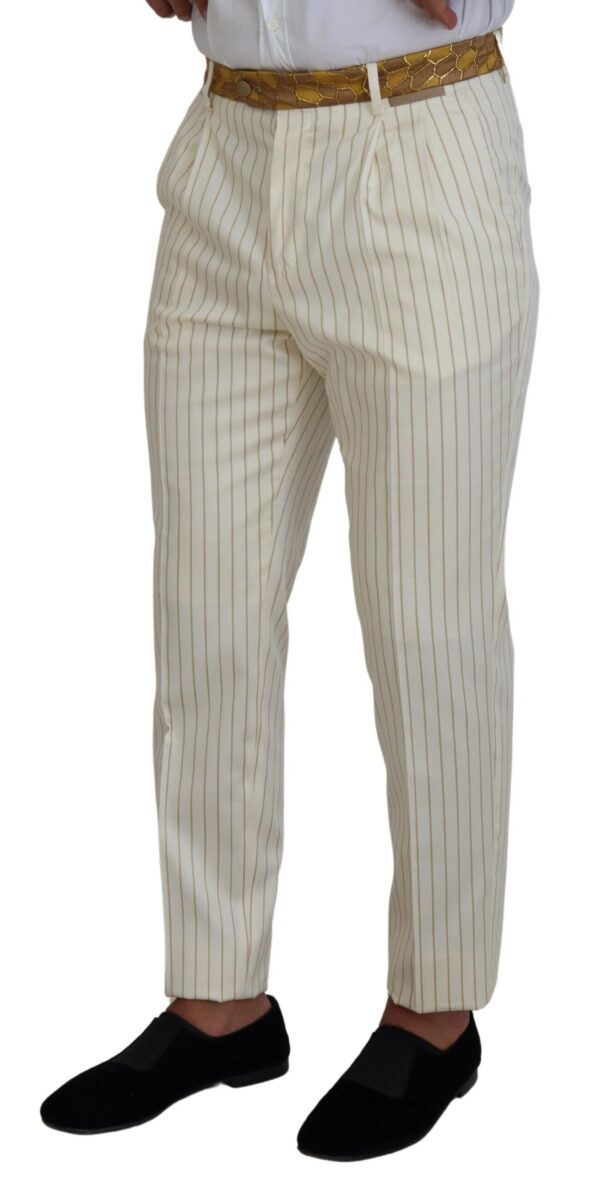 Dolce & Gabbana Elegant Off White Double Breasted Suit - Image 7