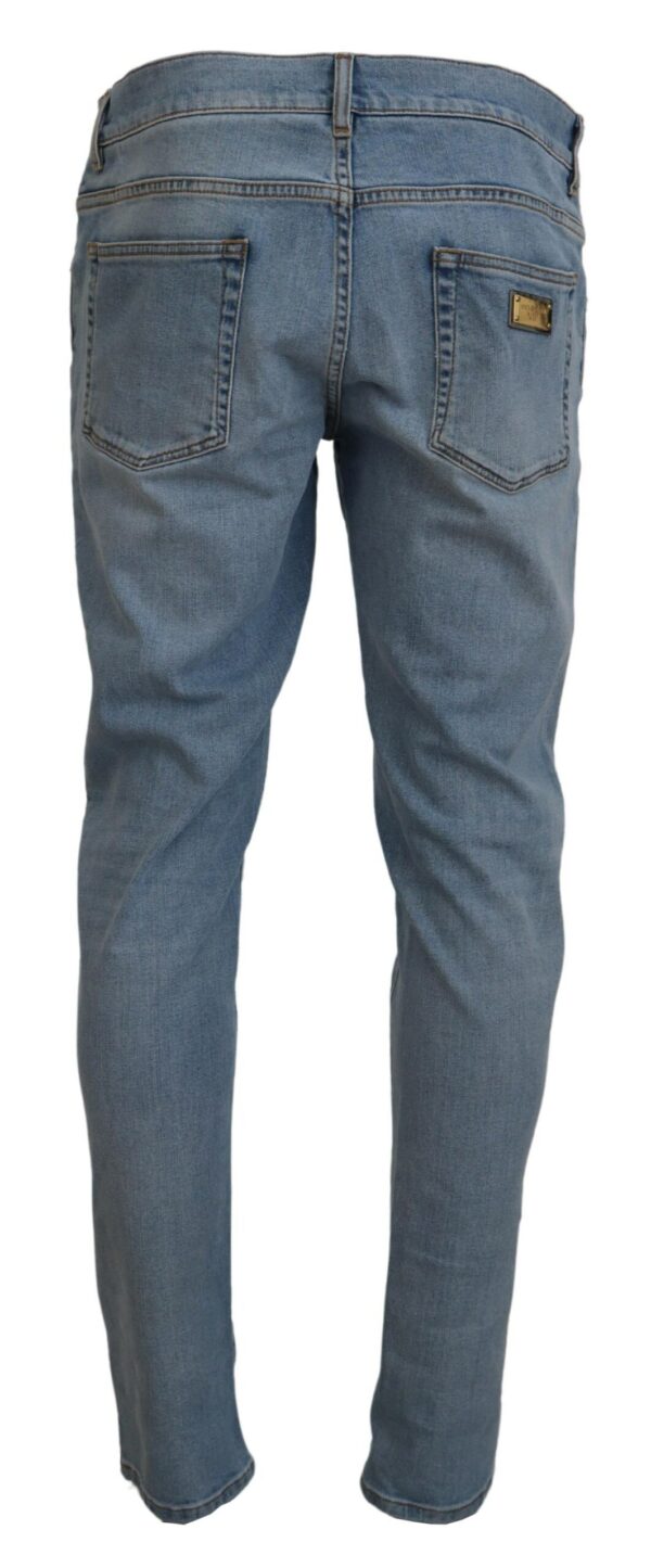 Dolce & Gabbana Elegant Slim Fit Light Blue Denim Pants - Image 3