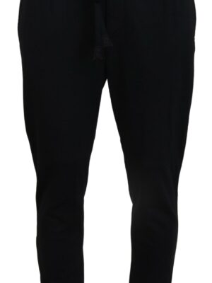 Dolce & Gabbana Sleek Black Wool-Blend Sweatpants