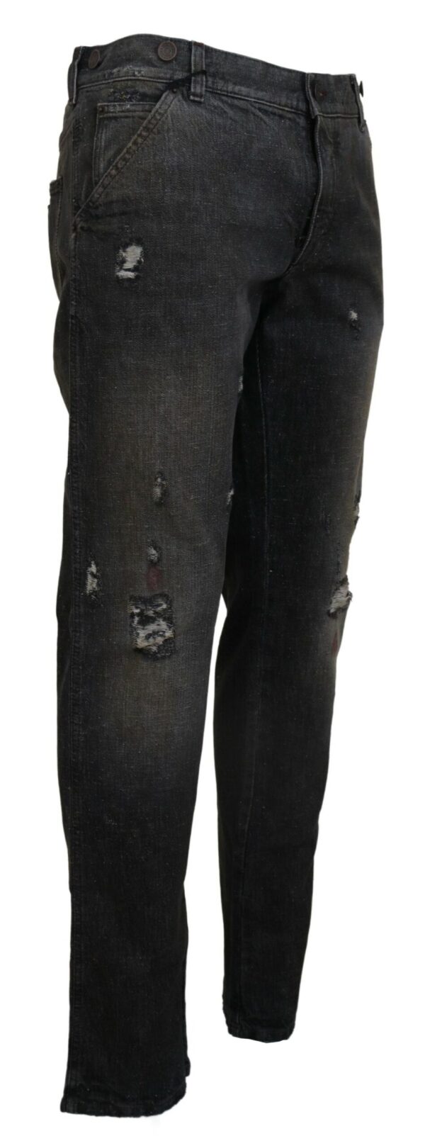 Dolce & Gabbana Exquisite Gray Denim Pants for the Modern Gentleman - Image 2