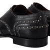 Dolce & Gabbana Elegant Studded Black Derby Shoes - Image 2