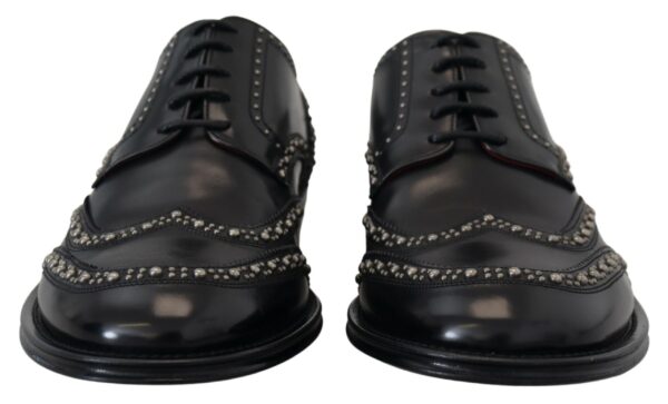 Dolce & Gabbana Elegant Studded Black Derby Shoes - Image 6