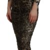 Dolce & Gabbana Elegant Leopard Print Midi Bodycon Dress - Image 2