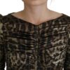 Dolce & Gabbana Elegant Leopard Print Midi Bodycon Dress - Image 4