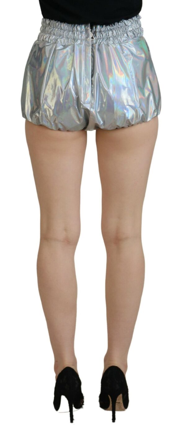 Dolce & Gabbana Elevated Elegance Silver High Waist Shorts - Image 3