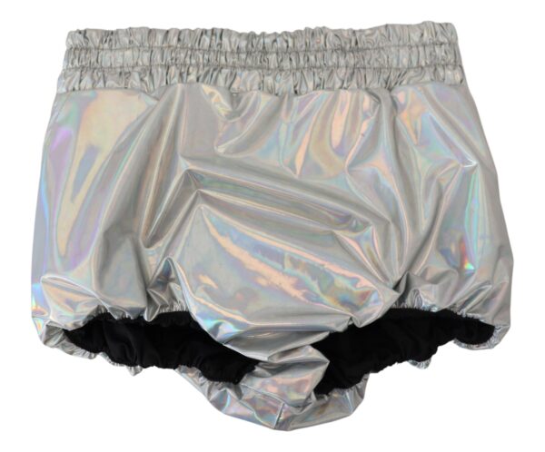 Dolce & Gabbana Elevated Elegance Silver High Waist Shorts - Image 4