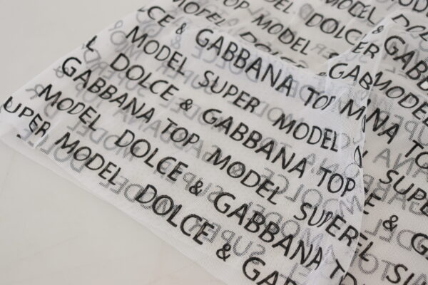 Dolce & Gabbana Elegant White Logo Print Mini Skirt - Image 5