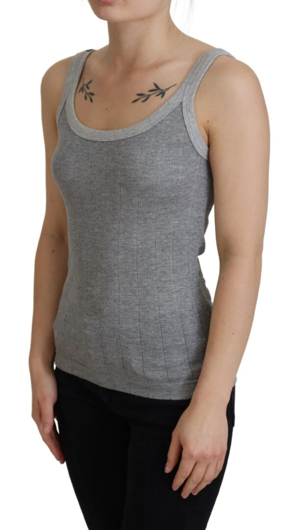 Dolce & Gabbana Chic Gray Sleeveless Modal-Cotton Top - Image 2