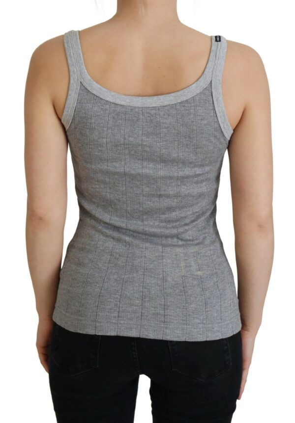 Dolce & Gabbana Chic Gray Sleeveless Modal-Cotton Top - Image 3
