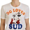 Dolce & Gabbana Elegant White Crew Neck Tee with Colorful Print - Image 3