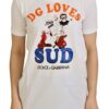 Dolce & Gabbana Elegant White Crew Neck Tee with Colorful Print