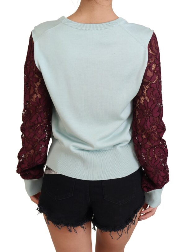 Dolce & Gabbana Elegant Multicolor Lace Silk Blend Sweater - Image 3