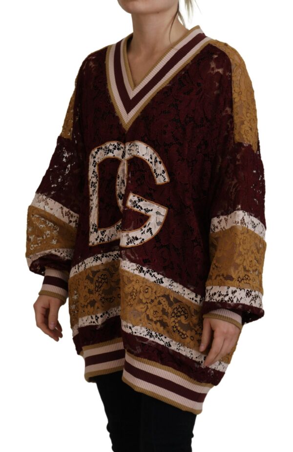 Dolce & Gabbana Multicolor V-Neck Pullover Sweater - Image 2