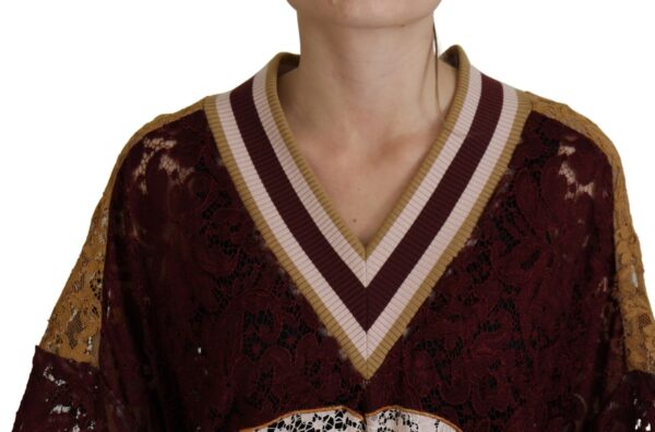 Dolce & Gabbana Multicolor V-Neck Pullover Sweater - Image 4