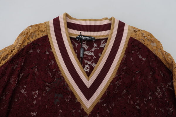 Dolce & Gabbana Multicolor V-Neck Pullover Sweater - Image 5