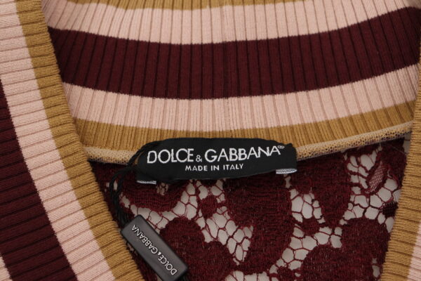 Dolce & Gabbana Multicolor V-Neck Pullover Sweater - Image 6