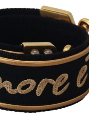 Dolce & Gabbana Elegant Gold Black Shoulder Bag Strap