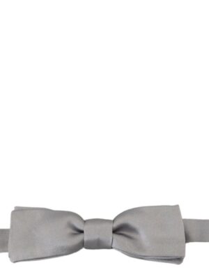 Dolce & Gabbana Elegant Gray Silk Bow Tie