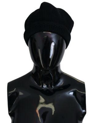 Dolce & Gabbana Elegant Black Virgin Wool Beanie Hat