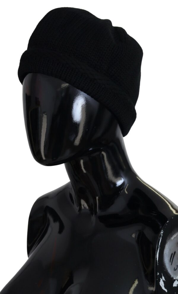 Dolce & Gabbana Elegant Black Virgin Wool Beanie Hat - Image 2