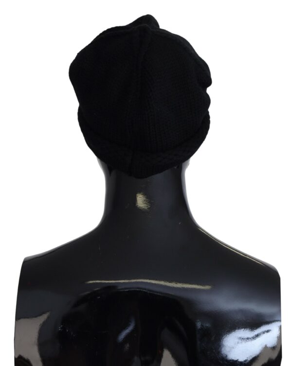 Dolce & Gabbana Elegant Black Virgin Wool Beanie Hat - Image 3