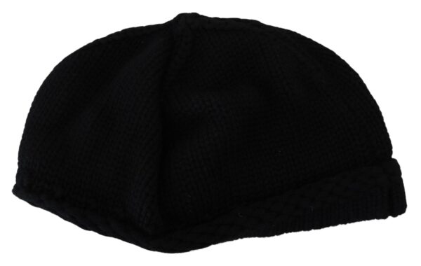 Dolce & Gabbana Elegant Black Virgin Wool Beanie Hat - Image 5