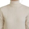 Dolce & Gabbana Ivory Turtleneck Wool Blend Sweater - Image 4