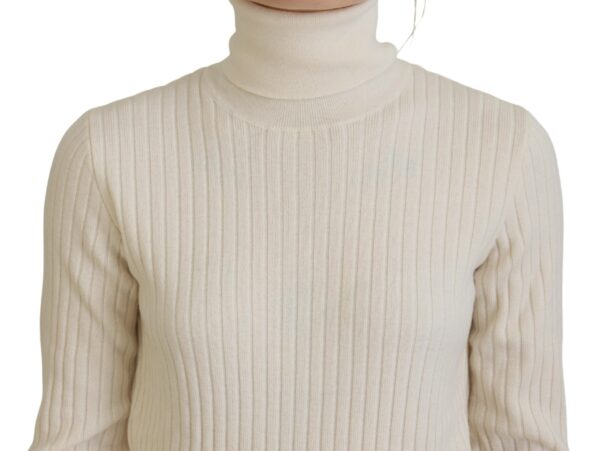 Dolce & Gabbana Ivory Turtleneck Wool Blend Sweater - Image 4