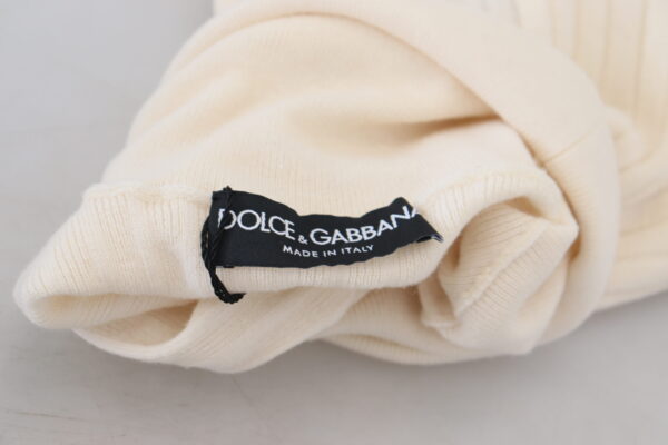 Dolce & Gabbana Ivory Turtleneck Wool Blend Sweater - Image 6