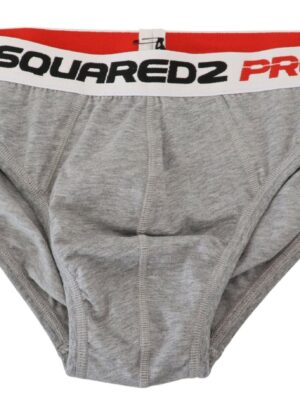 Dsquared² Elegant Gray Cotton Stretch Briefs