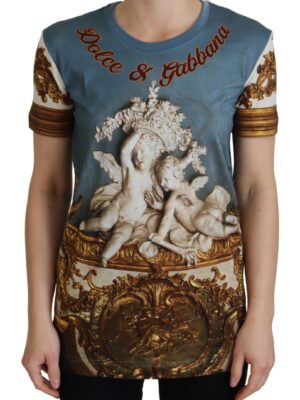 Dolce & Gabbana Chic Angel Print Casual Cotton Tee