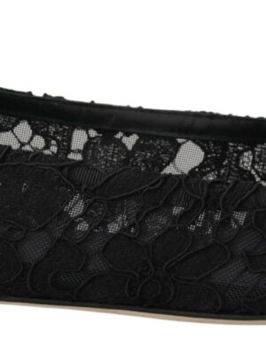 Dolce & Gabbana Elegant Floral Lace Flat Vally Shoes