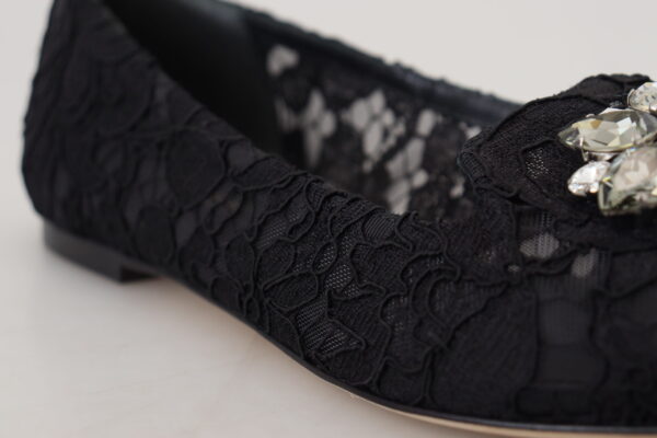 Dolce & Gabbana Elegant Floral Lace Flat Vally Shoes - Image 7