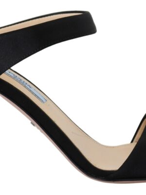 Prada Elegant Black Leather Heels Pumps