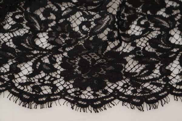 Dolce & Gabbana Elegant Black Floral Lace Shift Dress - Image 8