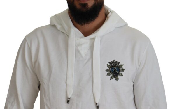 Dolce & Gabbana Elegant White Logo Hooded Sweatshirt - Image 4