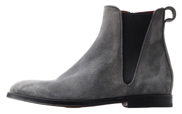 Dolce & Gabbana Elegant Gray Chelsea Leather Boots - Image 2