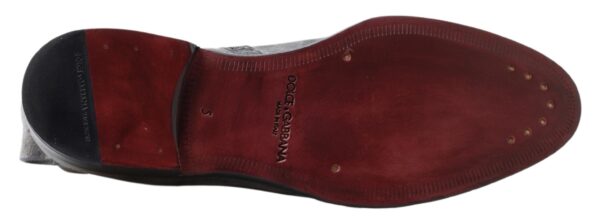 Dolce & Gabbana Elegant Gray Chelsea Leather Boots - Image 3