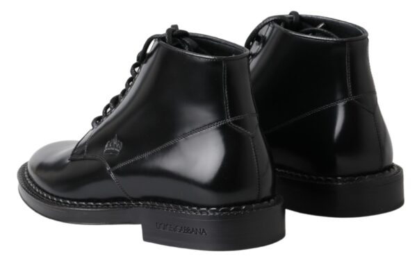 Dolce & Gabbana Elegant Black Leather Men's Boots - Image 5