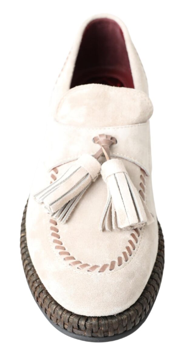 Dolce & Gabbana Elegant Ivory Leather Espadrilles - Image 4