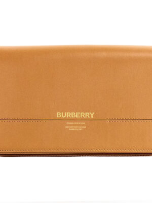 Burberry Grace Small Nutmeg Smooth Leather Flap Crossbody Clutch Handbag Purse