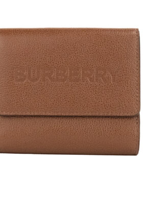 Burberry Luna Tan Grained Leather Small Coin Pouch Snap Wallet