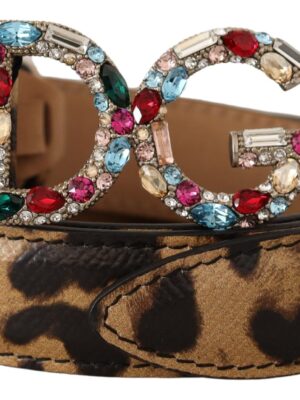 Dolce & Gabbana Elegant Crystal-Embellished Leopard Belt