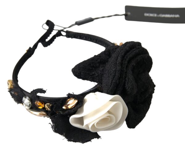 Dolce & Gabbana Elegant Crystal-Embellished Silk Diadem - Image 5