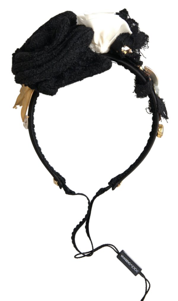 Dolce & Gabbana Elegant Crystal-Embellished Silk Diadem - Image 8