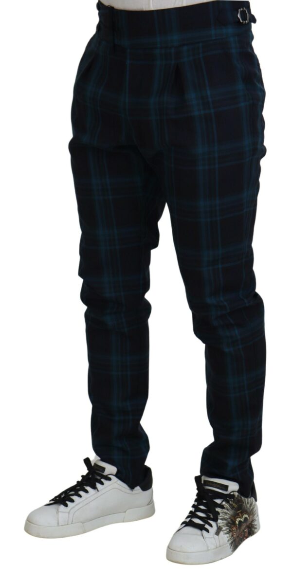 Dolce & Gabbana Elegant Plaid Wool Dress Pants - Image 2