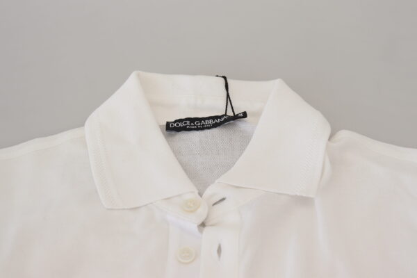 Dolce & Gabbana Elegant White Cotton Blend Polo - Image 6