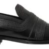 Dolce & Gabbana Elegant Black Leather Slipper Loafers